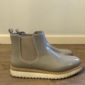 gray rain booties